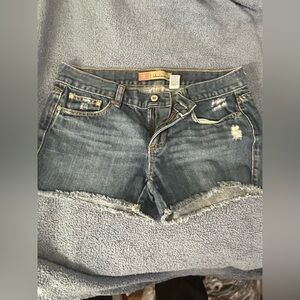 Y2K Ultra Low Rise Denim Cutoff Shorts Raw Hem Size 6